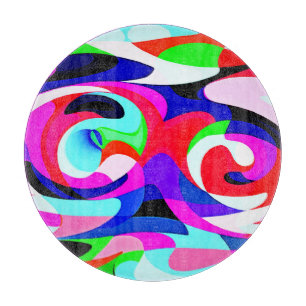 Farbenfrohe, lebhafte Abstraktionsmuster Schneidebrett