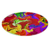 Farbenfrohe, lebhafte Abstraktionsmuster Schneidebrett (Ecke)