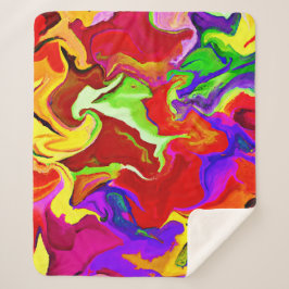 Farbenfrohe, lebhafte Abstraktionsmuster Sherpadecke