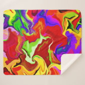 Farbenfrohe, lebhafte Abstraktionsmuster Sherpadecke (Vorderseite (Horizontal))