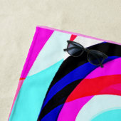 Farbenfrohe, lebhafte Abstraktionsmuster Strandtuch (Beispiel)