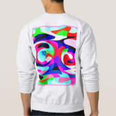 Farbenfrohe, lebhafte Abstraktionsmuster Sweatshirt (Rückseite)