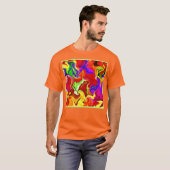 Farbenfrohe, lebhafte Abstraktionsmuster T-Shirt (Vorne ganz)