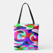 Farbenfrohe, lebhafte Abstraktionsmuster Tasche (Rückseite)