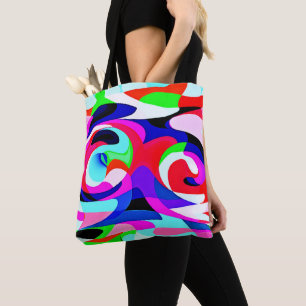 Farbenfrohe, lebhafte Abstraktionsmuster Tasche