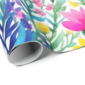 Farbenfrohe, lebhafte Blume und Vogelscheuche Geschenkpapier (Rolleneckpunkt)