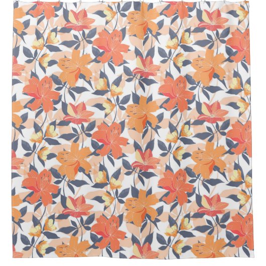 Farbenfrohe lebhafte Blumendrucke Duschvorhang (Vorderseite)