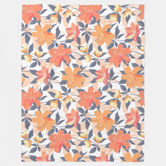 Farbenfrohe lebhafte Blumendrucke Fleecedecke (Vorderseite)