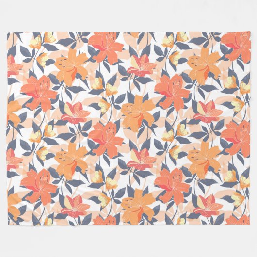 Farbenfrohe lebhafte Blumendrucke Fleecedecke (Vorderseite (Horizontal))