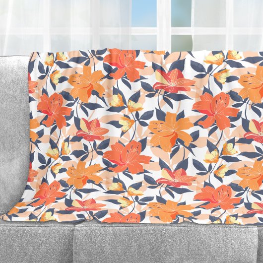 Farbenfrohe lebhafte Blumendrucke Fleecedecke