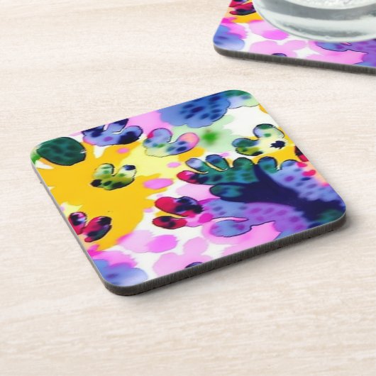 Farbenfrohe, lebhafte Gestaltung Getränkeuntersetzer (Linke Seite)