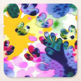 Farbenfrohe, lebhafte Gestaltung Rechteckiger Pappuntersetzer