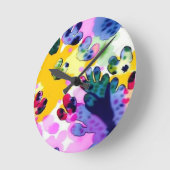 Farbenfrohe, lebhafte Gestaltung Runde Wanduhr (Winkel)