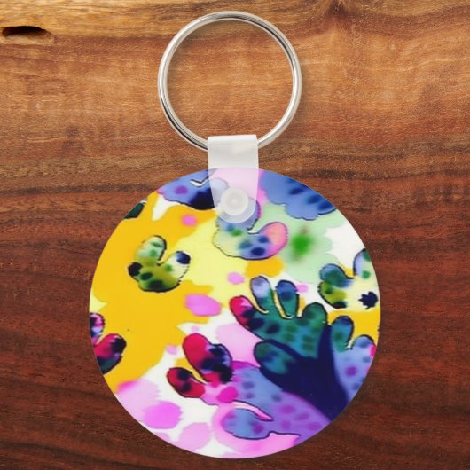 Farbenfrohe, lebhafte Gestaltung Schlüsselanhänger (Rückseite)