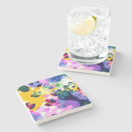 Farbenfrohe, lebhafte Gestaltung Steinuntersetzer (Seitenansicht)