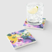 Farbenfrohe, lebhafte Gestaltung Steinuntersetzer (Seitenansicht)