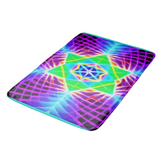 Farbenfrohe, lebhafte Muster Badematte (Schrägansicht)