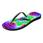 Farbenfrohe, lebhafte Muster Badesandalen (Schrägansicht)