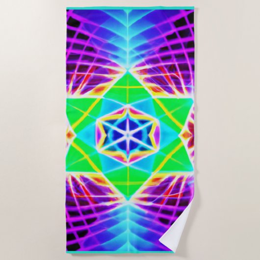 Farbenfrohe, lebhafte Muster Strandtuch (Vorderseite)