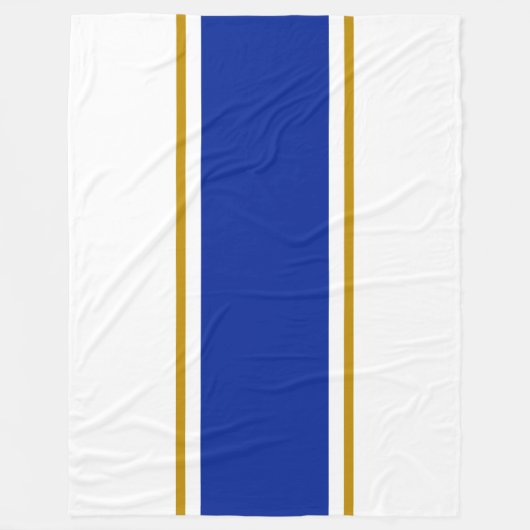 Farbenfrohe, lebhafte Royal Blue Racing Streifen a Fleecedecke (Vorderseite)