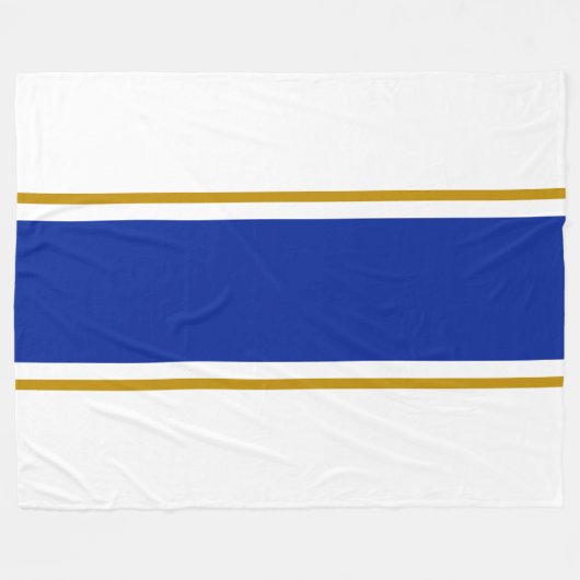 Farbenfrohe, lebhafte Royal Blue Racing Streifen a Fleecedecke (Vorderseite (Horizontal))