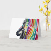 Farbenfrohe, lebhafte Streifen Zebramalerei Karte (Gelbe Blume)