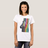 Farbenfrohe, lebhafte Streifen Zebramalerei T-Shirt (Vorne ganz)