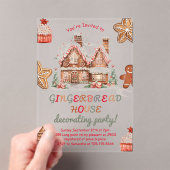 Farbenfrohe Lebkuchen Haus Dekorieren Party Acryleinladungen (Insitu (Handheld))