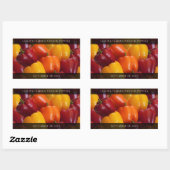 Farbenfrohe, leckere Paprikaschoten aus Rot-Gelb-G Rechteckiger Aufkleber (Blatt)