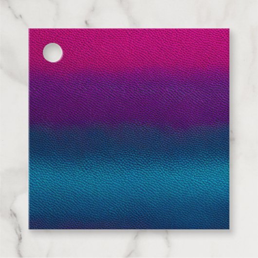 Farbenfrohe Lederkunst Geschenkanhänger (Vorderseite)