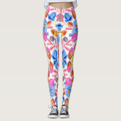 Farbenfrohe Leggings mit einem lebendigen Blumenmu (Vorderseite)