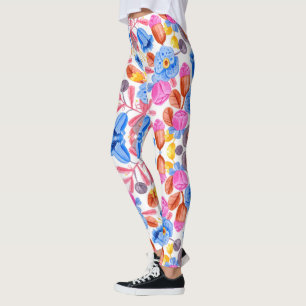 Farbenfrohe Leggings mit einem lebendigen Blumenmu