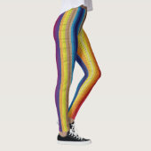Farbenfrohe Leggings mit gerinntem Regenbogen (Rechts)