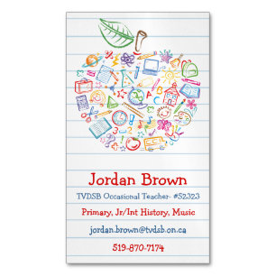 Farbenfrohe Lehrer Apple Business Card Magnet 2