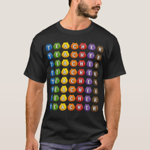 Farbenfrohe Lehrer Töpfe Gitter Rückkehr zur Schul T-Shirt
