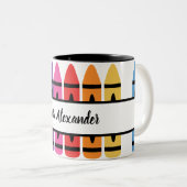 Farbenfrohe Lehrer Wertschätzung Crayon Monogram Zweifarbige Tasse (VorderseiteRechts)