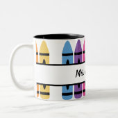 Farbenfrohe Lehrer Wertschätzung Crayon Monogram Zweifarbige Tasse (Links)