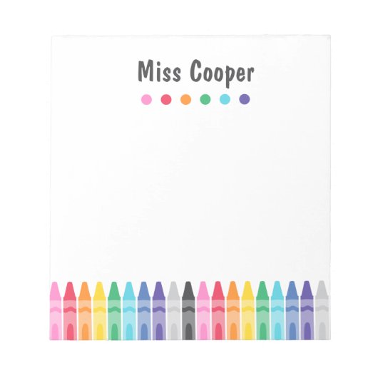 Farbenfrohe Lehrerbewertung Notepad Notizblock (Vorderseite)