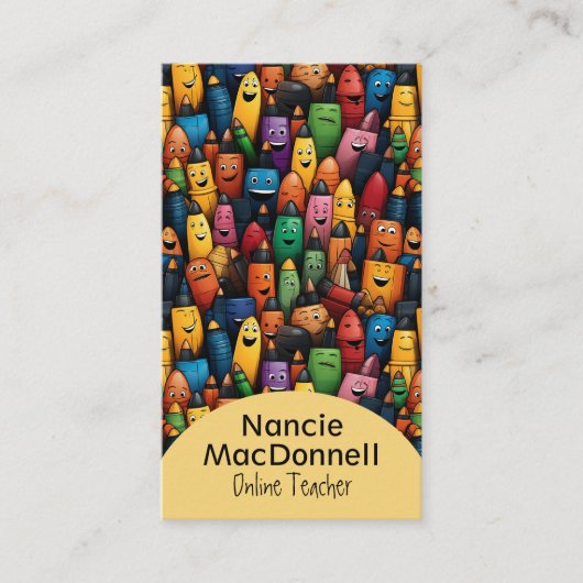 Farbenfrohe Lehrerin Nachhilfe Muster QR Code Visitenkarte (Vorderseite)