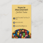 Farbenfrohe Lehrerin Nachhilfe Muster Visitenkarte (Rückseite)