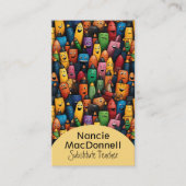 Farbenfrohe Lehrerin Nachhilfe Muster Visitenkarte (Vorderseite)