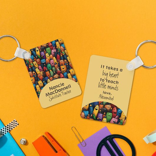 Farbenfrohe Lehrerin Nachhilfe Pen Muster Schlüsselanhänger