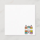 Farbenfrohe Lehrerin Name Bleistift-Cartoon Quadratische Visitenkarte (Rückseite)