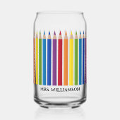 Farbenfrohe Lehrerin Stift Dosenglas (Rückseite)