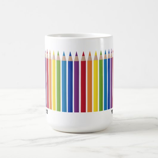 Farbenfrohe Lehrerin Stift Kaffeetasse (Mittel)