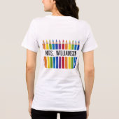 Farbenfrohe Lehrerin Stift Tri-Blend Shirt (Rückseite)