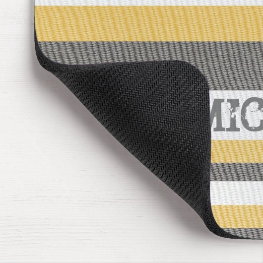 Farbenfrohe Leinen Streifen Mousepad (Ecke)