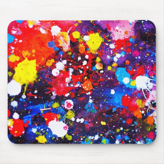 Farbenfrohe Leinwand Paint Spritzer Mousepad (Vorne)
