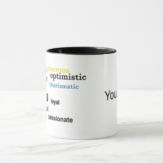 Farbenfrohe Leo-Eigenschaften Zodiac-Zeichen Perso Tasse (Zentrum)