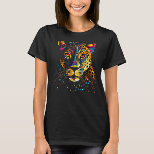 Farbenfrohe Leopard Gesicht Jaguar Tier Big Cats P T-Shirt